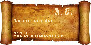 Marjai Barnabás névjegykártya